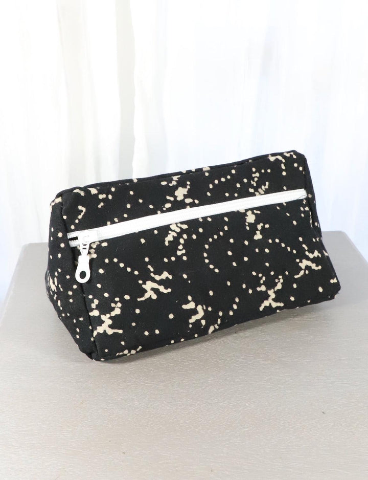 Black Toiletry Bag- Dots or Floral - Passion Lilie