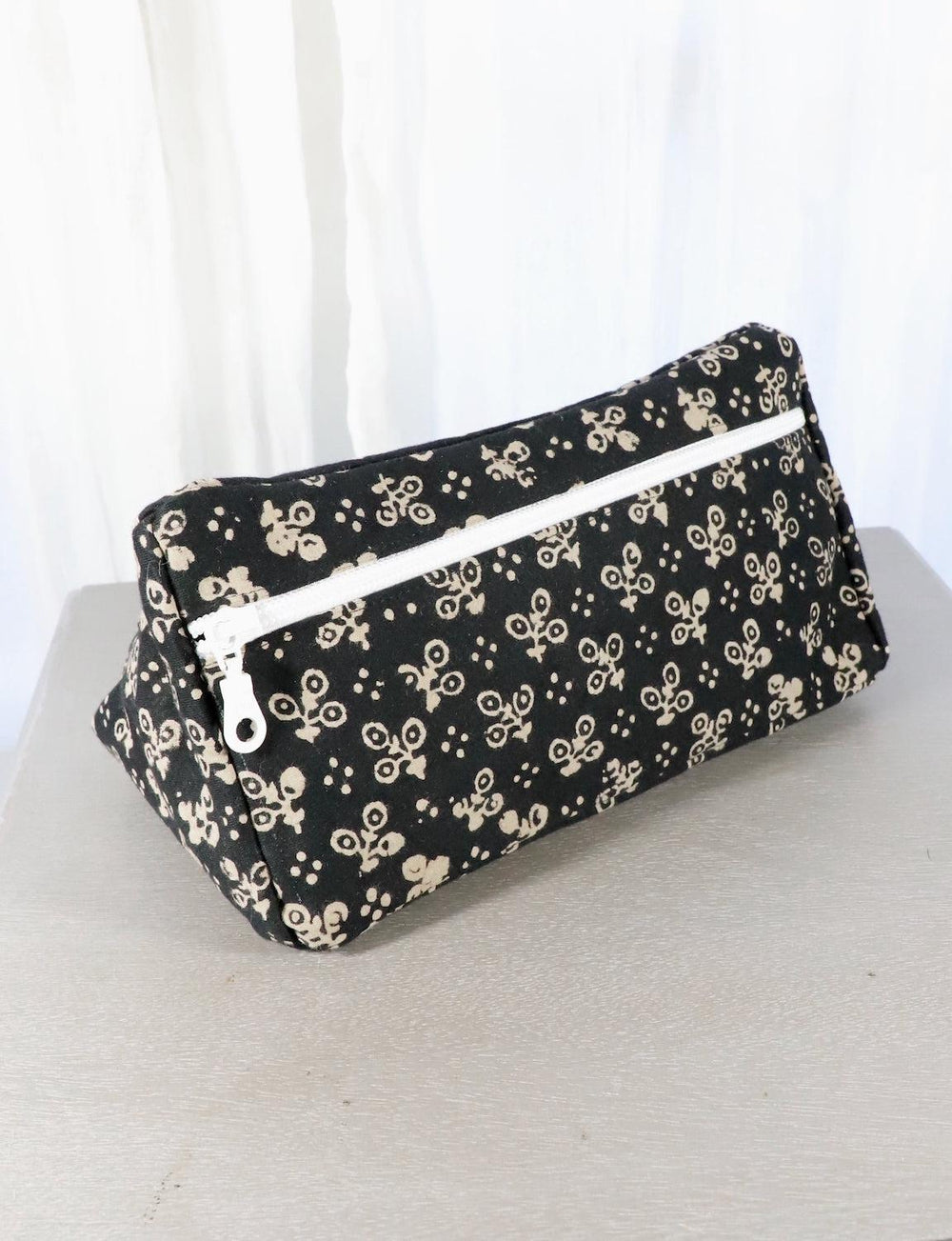 Black Toiletry Bag- Dots or Floral - Passion Lilie