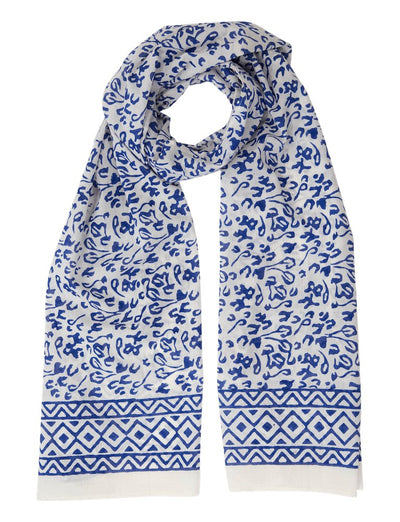 Bright Blue Abstract Scarf - Passion Lilie