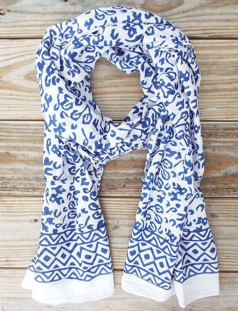 Bright Blue Abstract Scarf - Passion Lilie