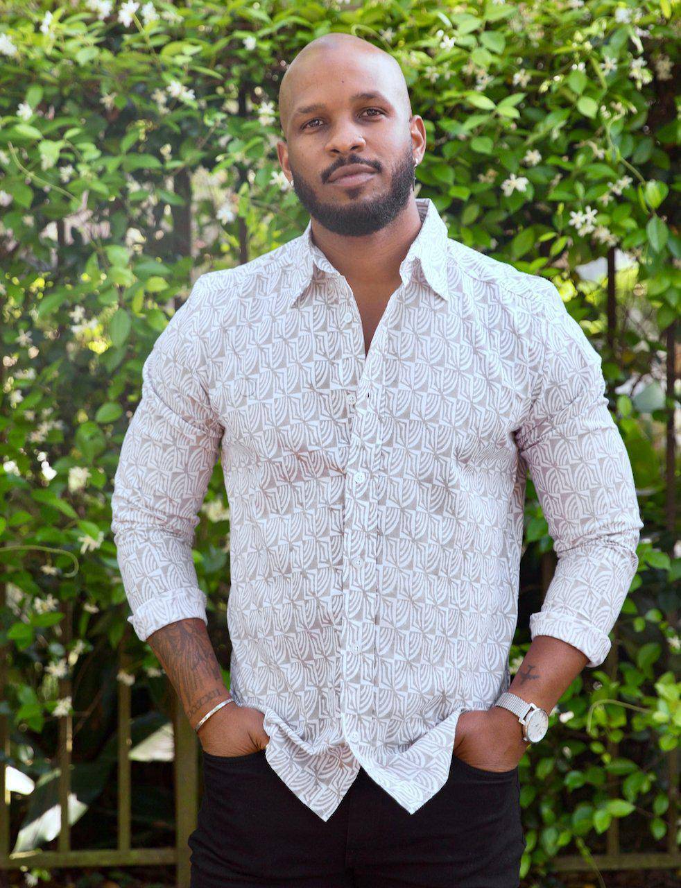 Campbell Geometric Button Down Shirt Passion Lilie