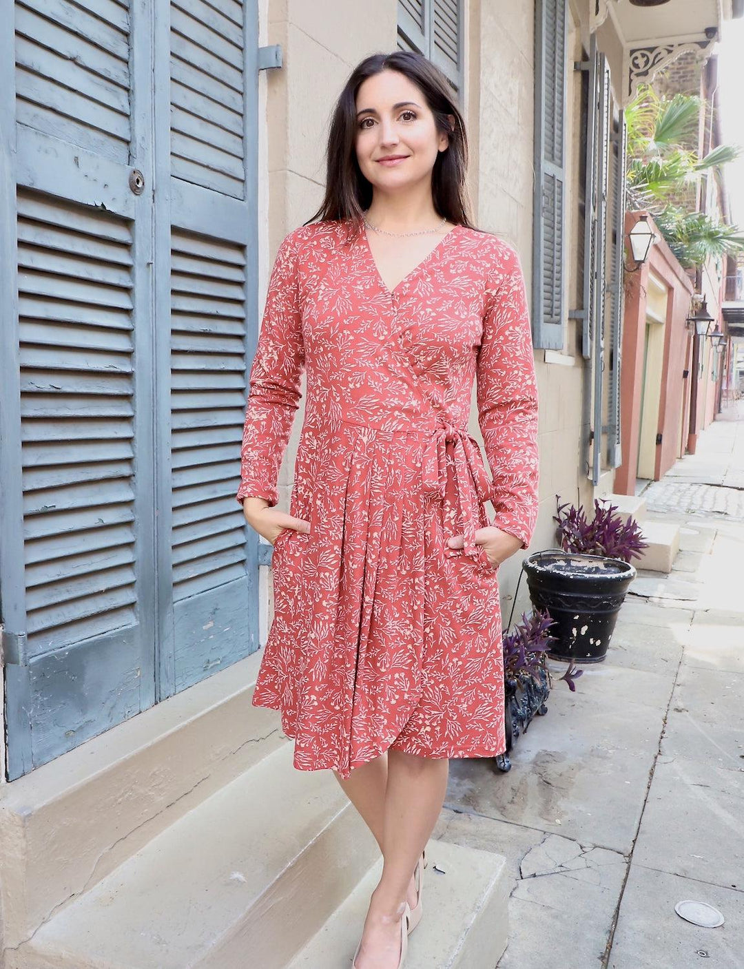 Cranberry Organic Wrap Dress - Passion Lilie