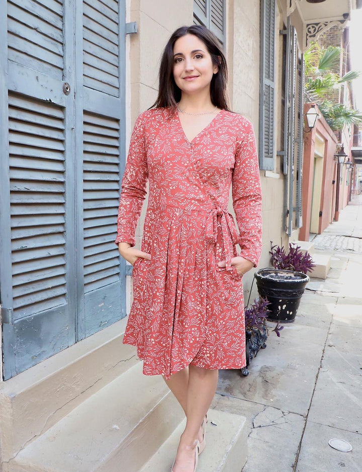 Cranberry Organic Wrap Dress - Passion Lilie