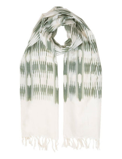 Cream & Olive Banded Stripes Scarf - Passion Lilie