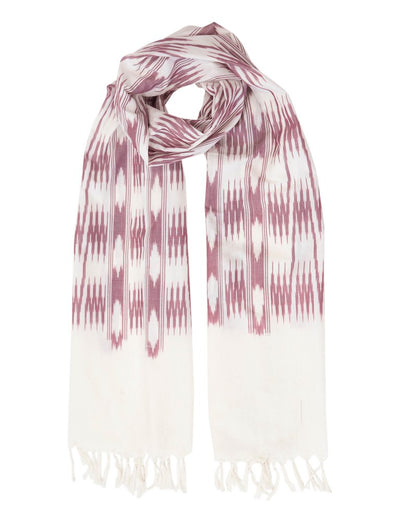 Cream & Pink Banded Stripes Scarf - Passion Lilie