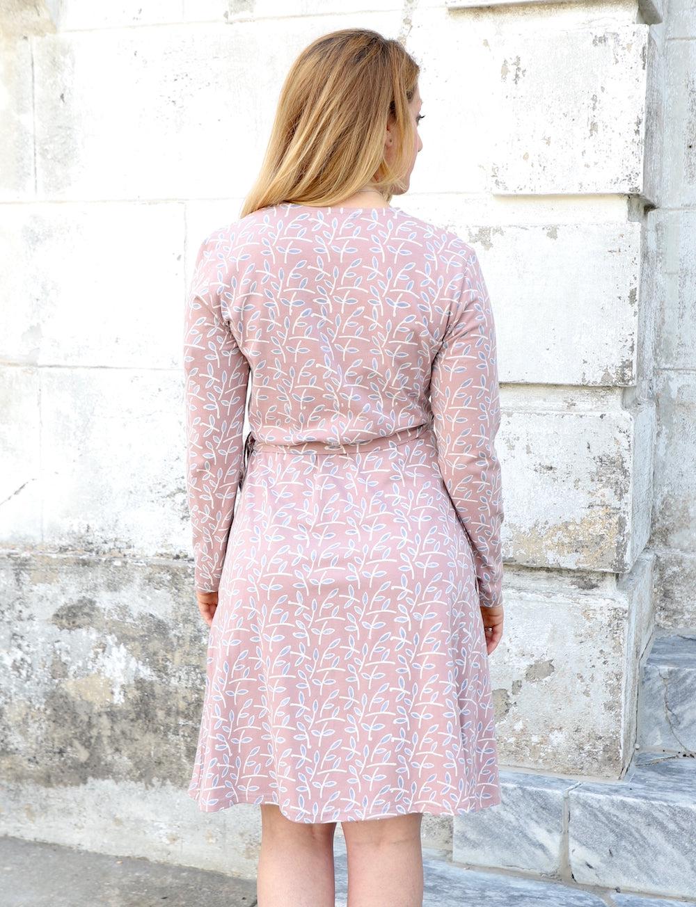 Daphne Organic Wrap Dress - Passion Lilie