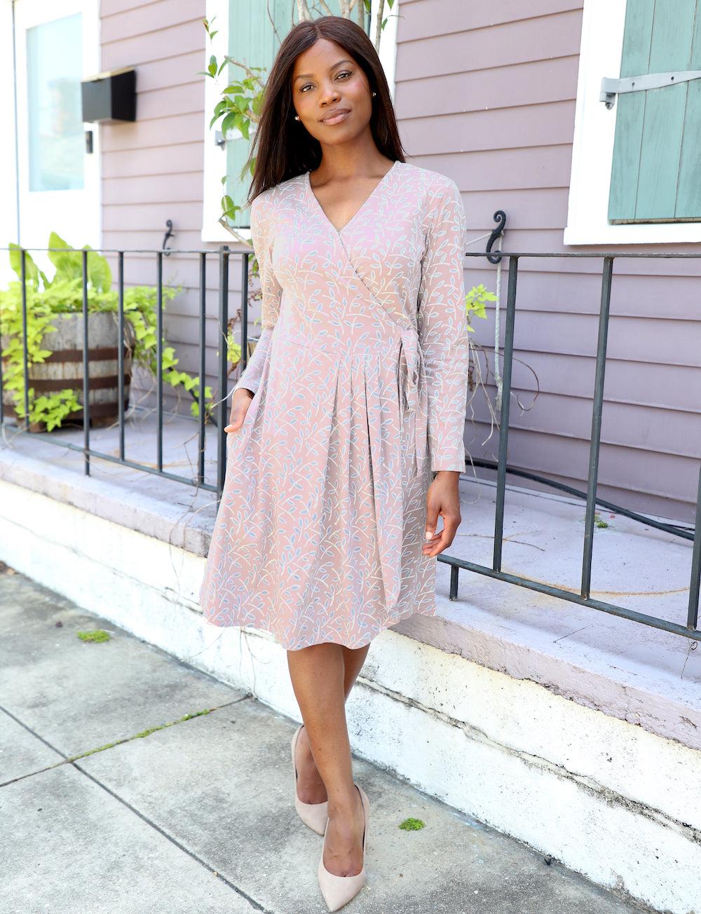 Daphne Organic Wrap Dress - Passion Lilie