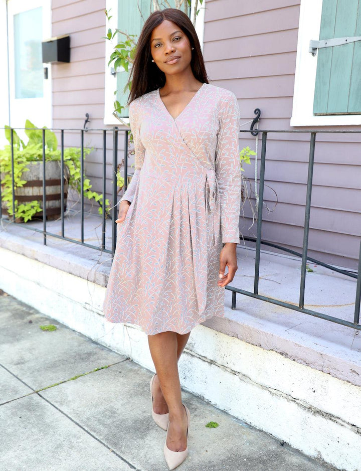 Daphne Organic Wrap Dress - Passion Lilie