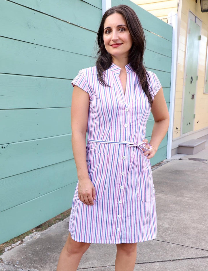 Dreamy Stripe Button Dress - Passion Lilie