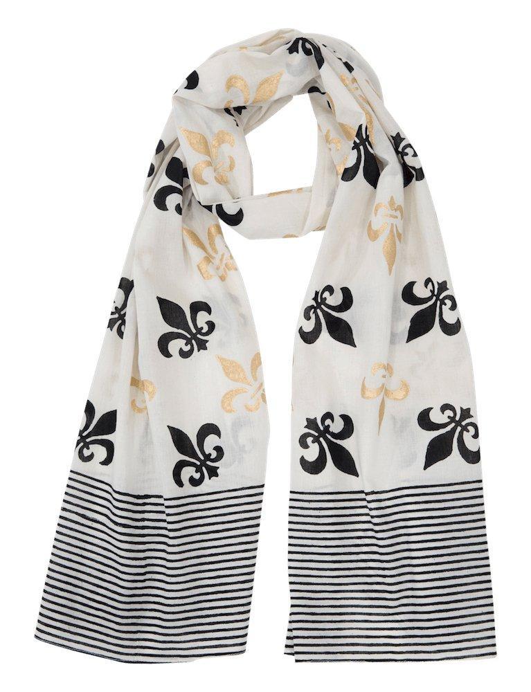 Fleur de Lis Scarf on White - Passion Lilie