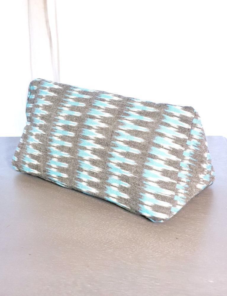 Grey Teal Ikat Toiletry Bag - Passion Lilie