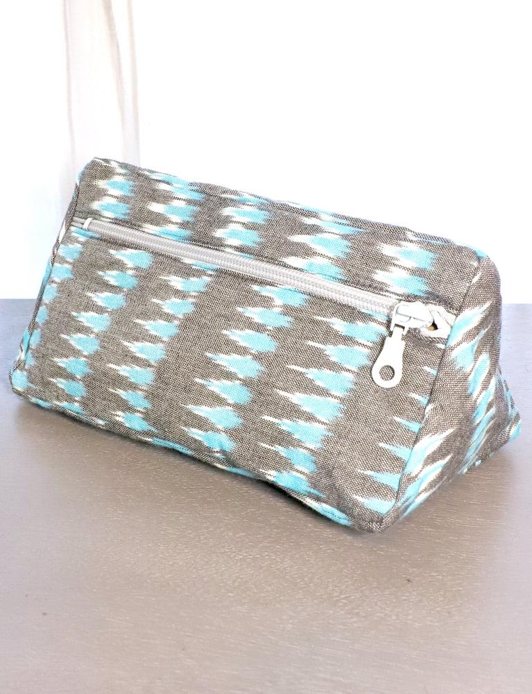Grey Teal Ikat Toiletry Bag - Passion Lilie