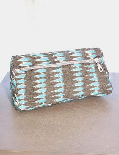 Grey Teal Ikat Toiletry Bag - Passion Lilie