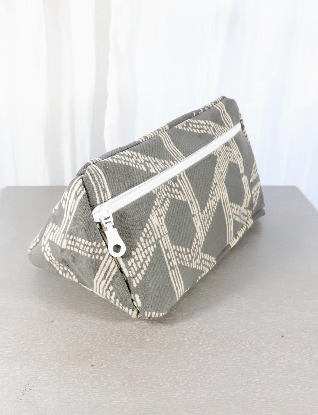 Grey Toiletry Bag- Triangles or Floral - Passion Lilie