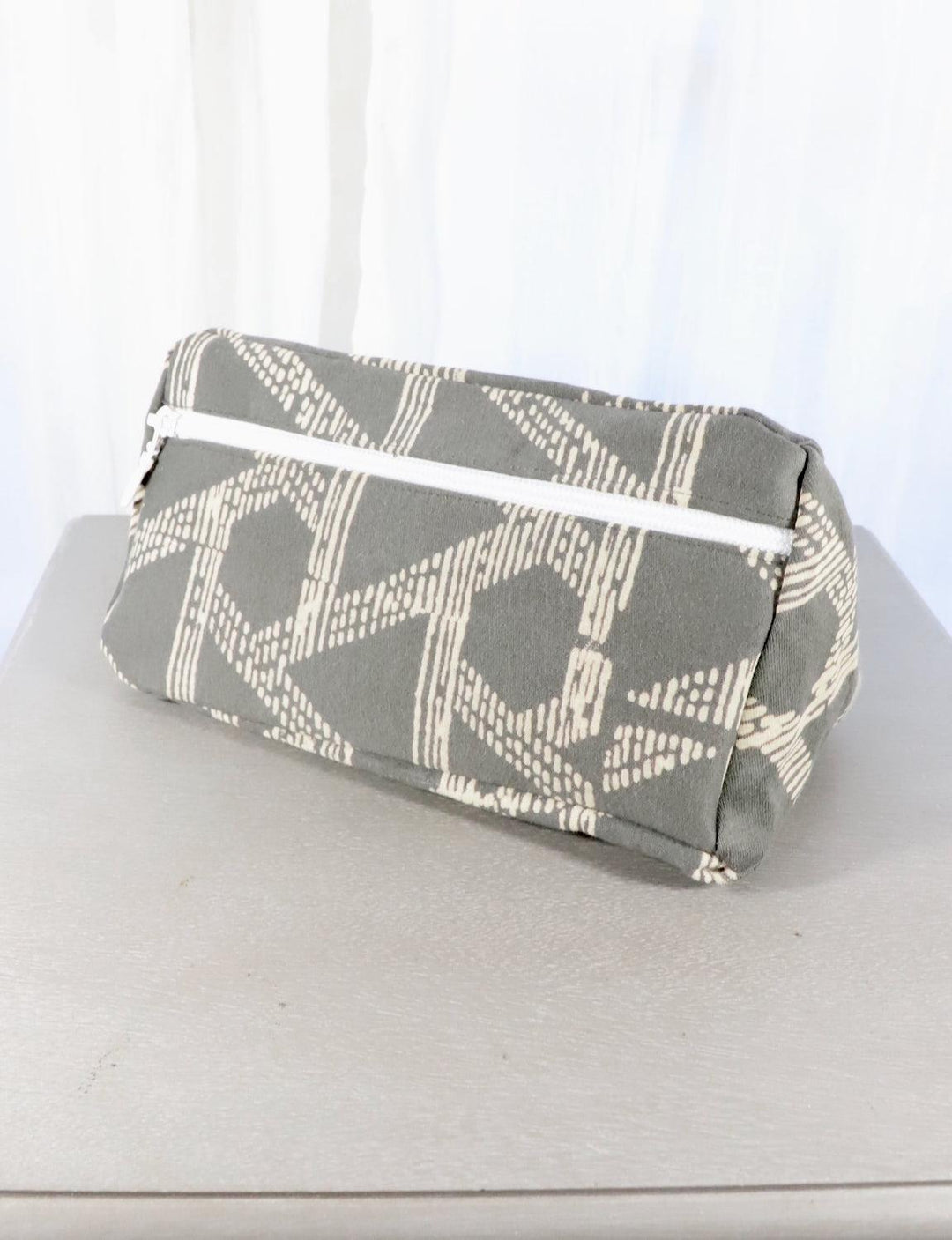 Grey Toiletry Bag- Triangles or Floral - Passion Lilie