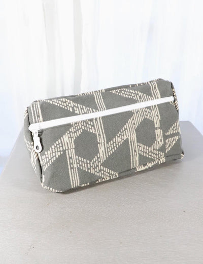 Grey Toiletry Bag- Triangles or Floral - Passion Lilie