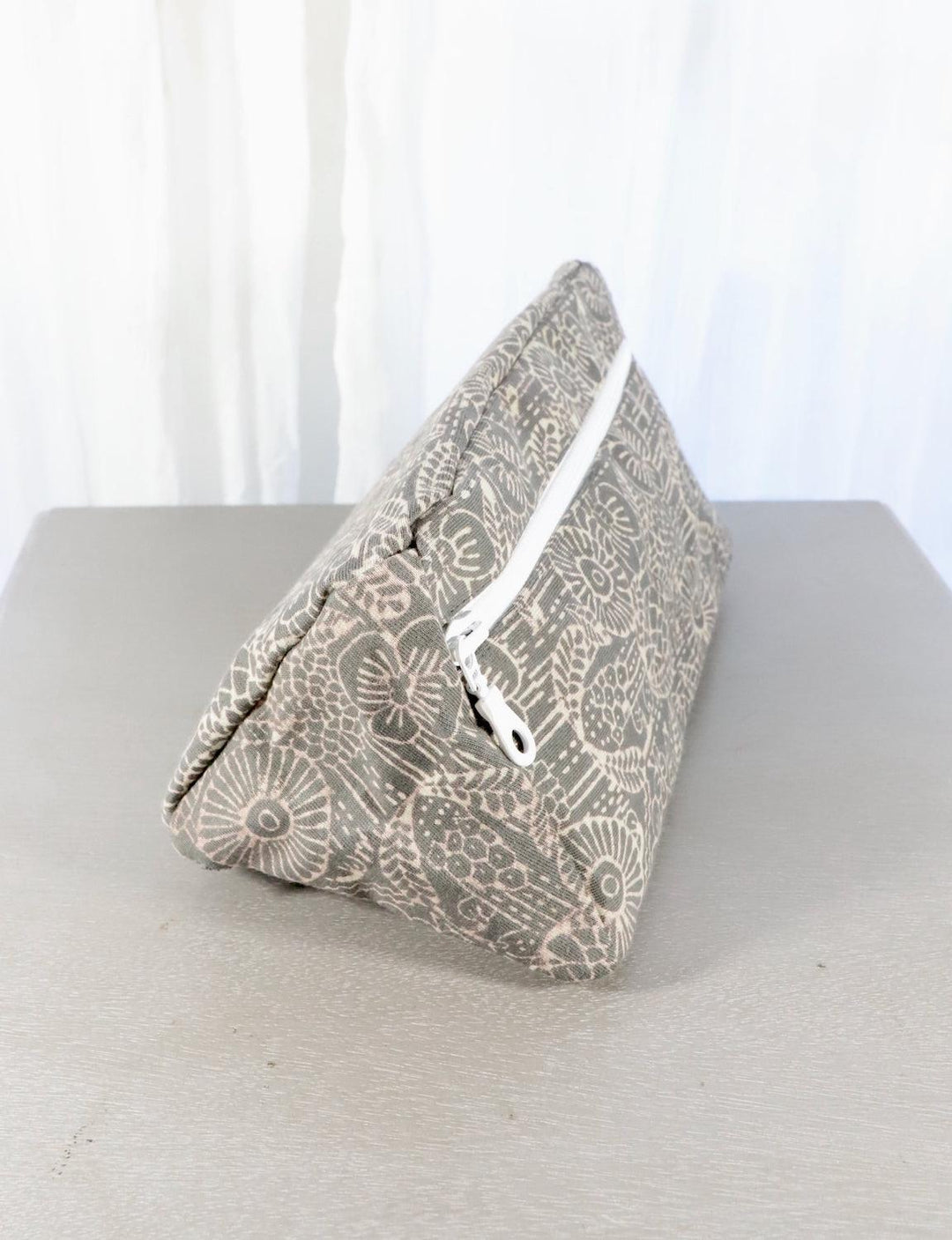Grey Toiletry Bag- Triangles or Floral - Passion Lilie