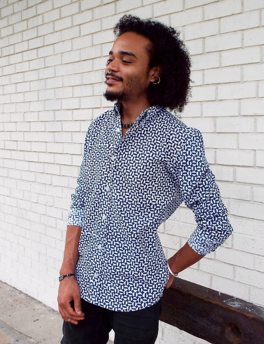 Hex Flex Organic Cotton Men's Button Down Shirt - Passion Lilie