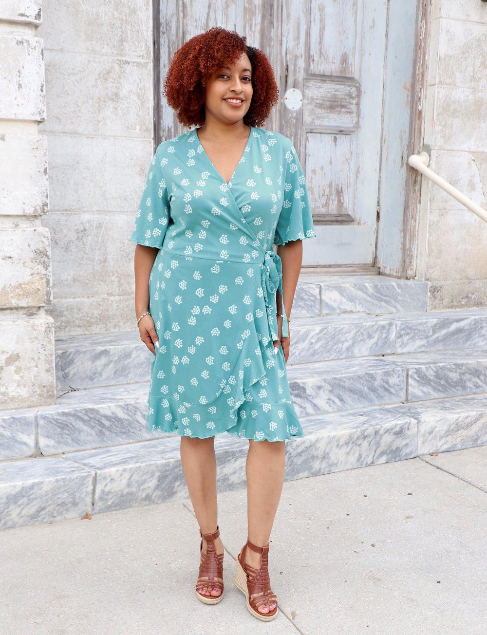 Hydrangea Organic Wrap Dress - Passion Lilie