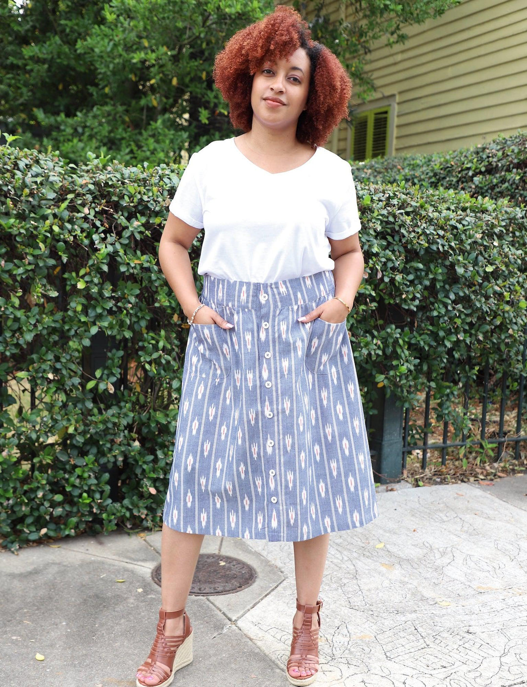 Kimaya Button Skirt - Passion Lilie