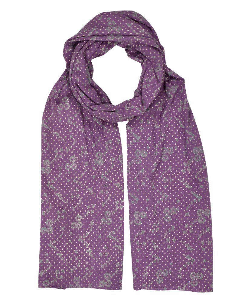 Lavender Purple Print Scarf Organic Cotton Passion Lilie