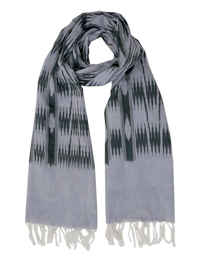 Light Blue & Olive Banded Stripes Scarf - Passion Lilie