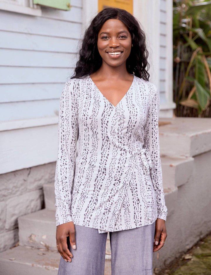 Marble Organic Wrap Top - Passion Lilie