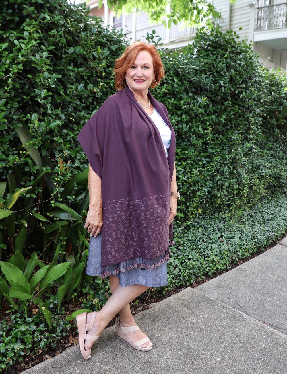 Maroon Rabari Kutch Scarf - Passion Lilie