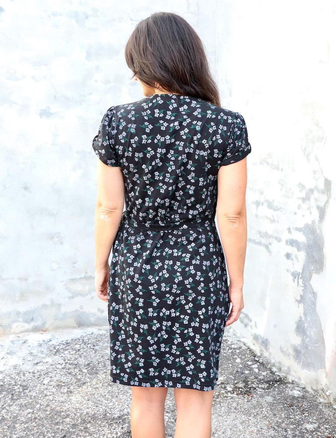 Midnight Blooms Organic Wrap Dress - Passion Lilie