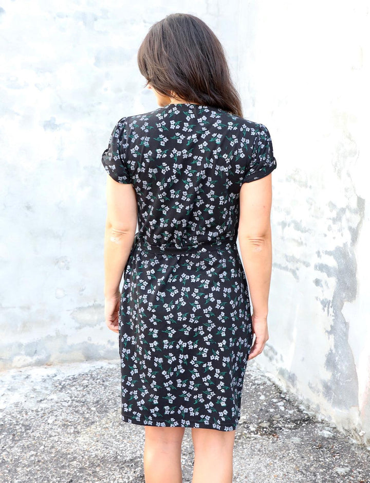 Midnight Blooms Organic Wrap Dress - Passion Lilie