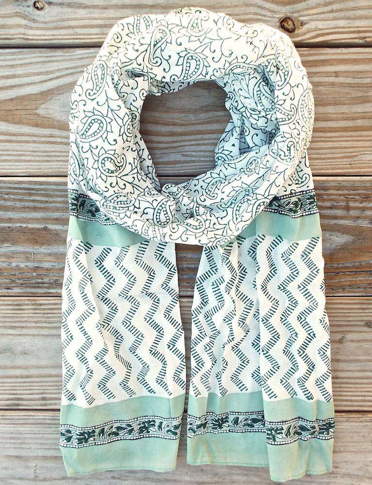 Mint Paisley Scarf - Passion Lilie