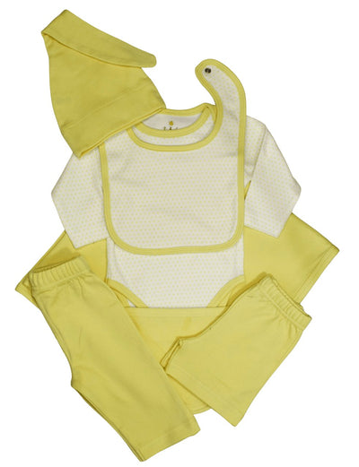 Newborn Baby Bundle: Set of 6 Items - Yellow - Passion Lilie