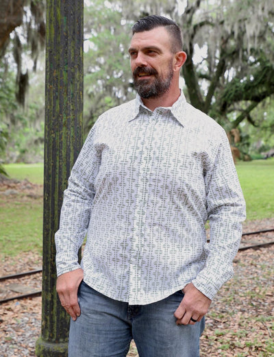Olive Organic Cotton Men's Button Down Shirt - Passion Lilie