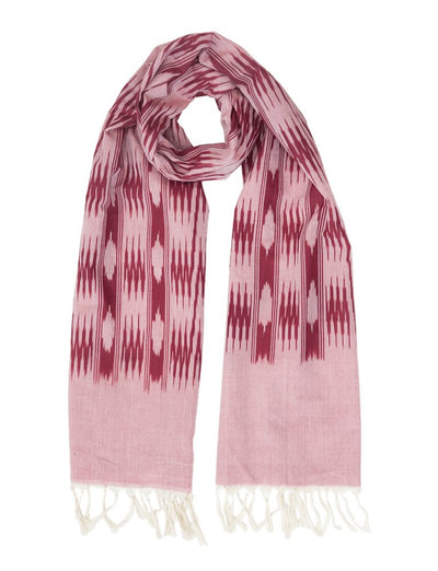 Pink & Burgundy Banded Stripes Scarf - Passion Lilie