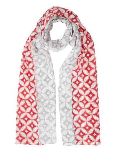 Red & Grey Diamond Scarf - Passion Lilie