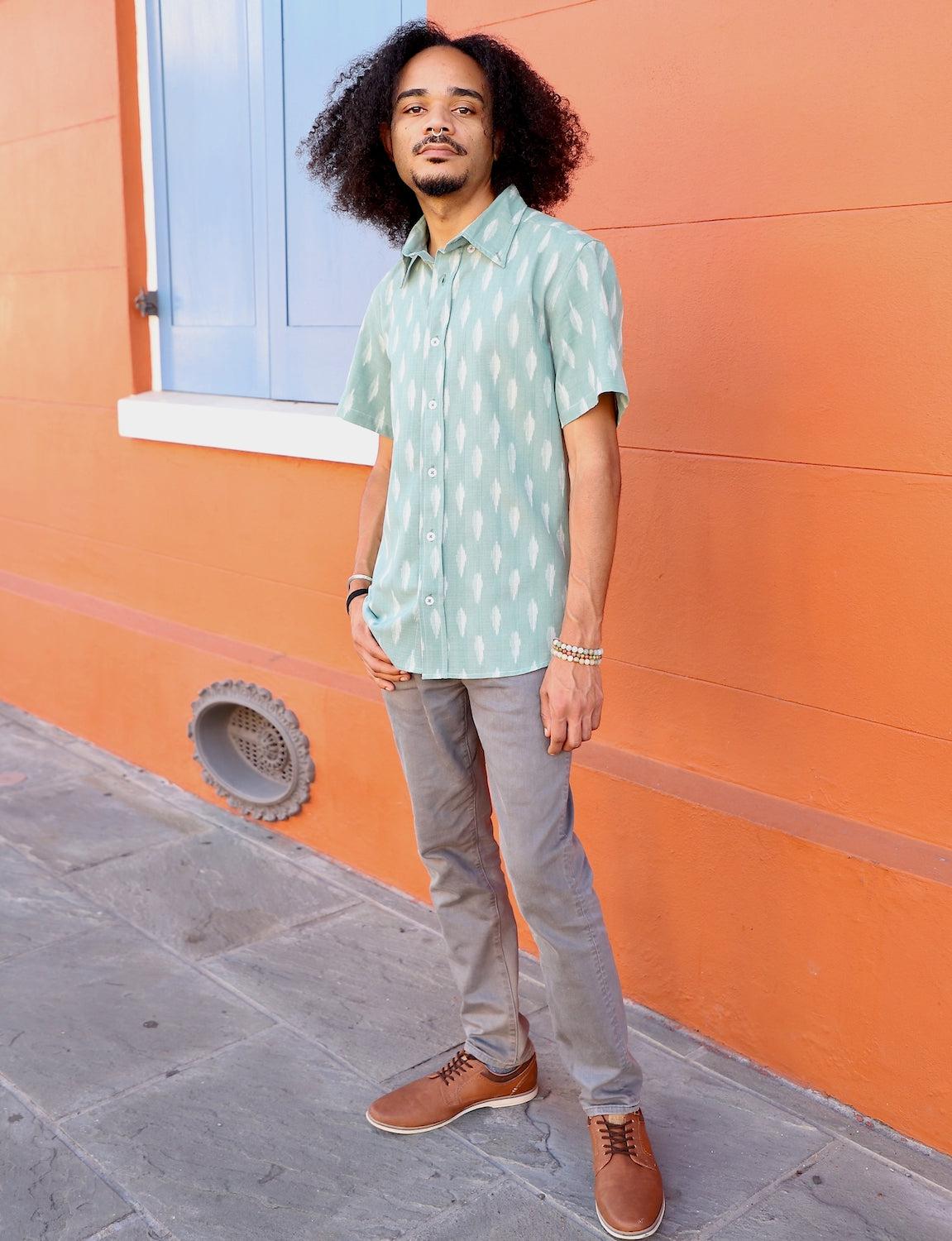 Sage Men's Button Down Shirt S