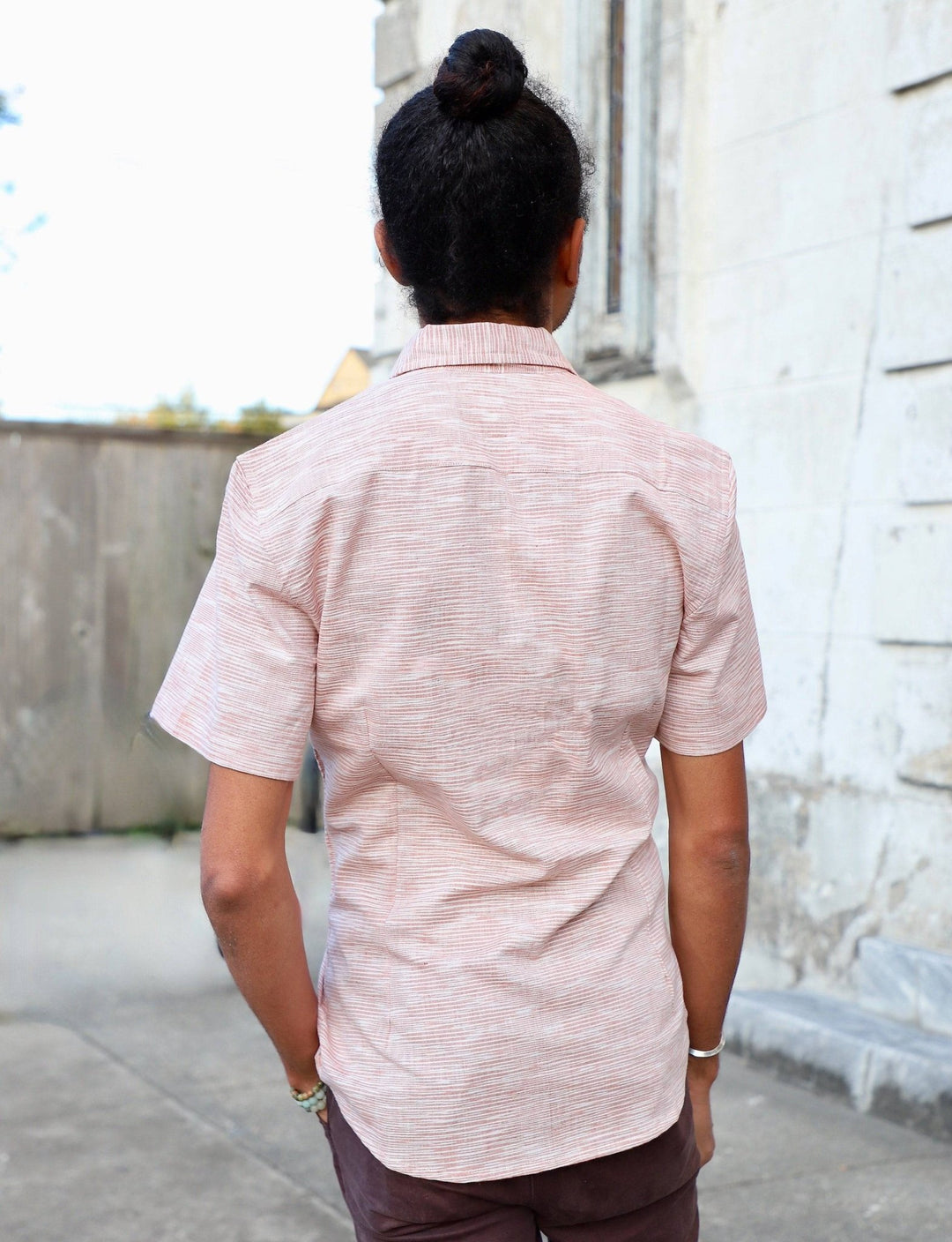 Salmon Men's Button Shirt I Fair Trade I Passion Lilie 2XL
