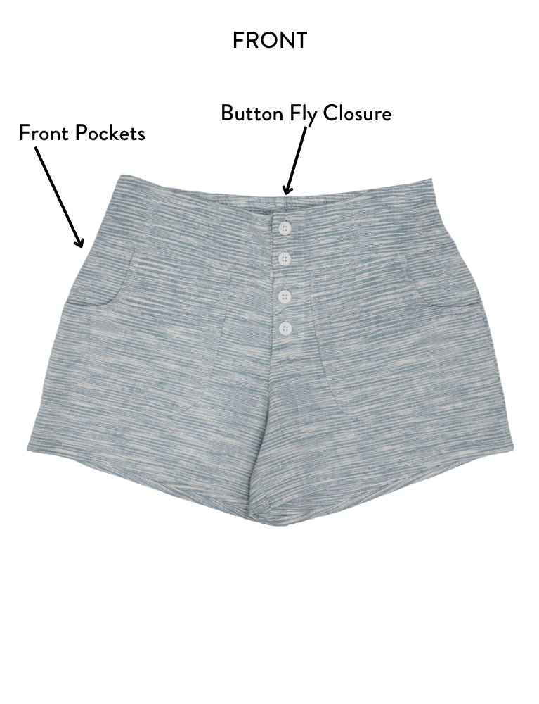 Serene Blue Organic Cotton Shorts - Passion Lilie