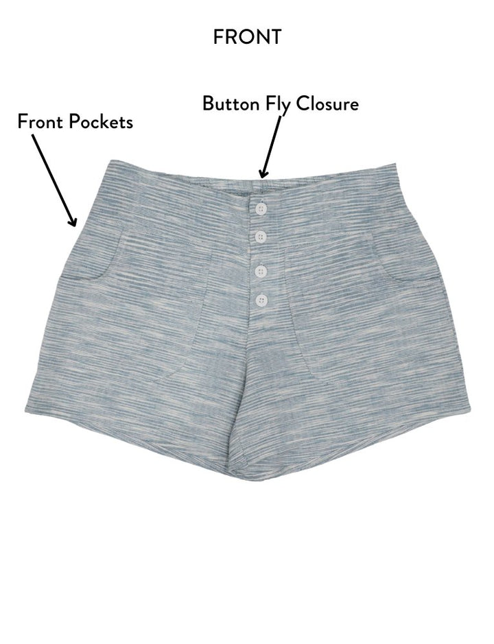 Serene Blue Organic Cotton Shorts - Passion Lilie