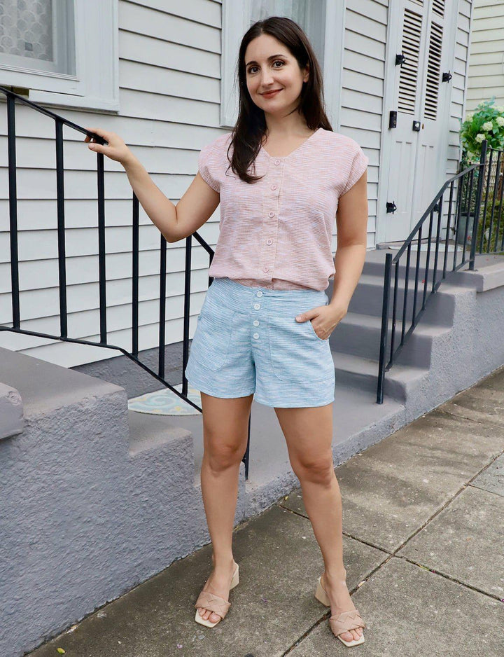 Serene Blue Organic Cotton Shorts - Passion Lilie