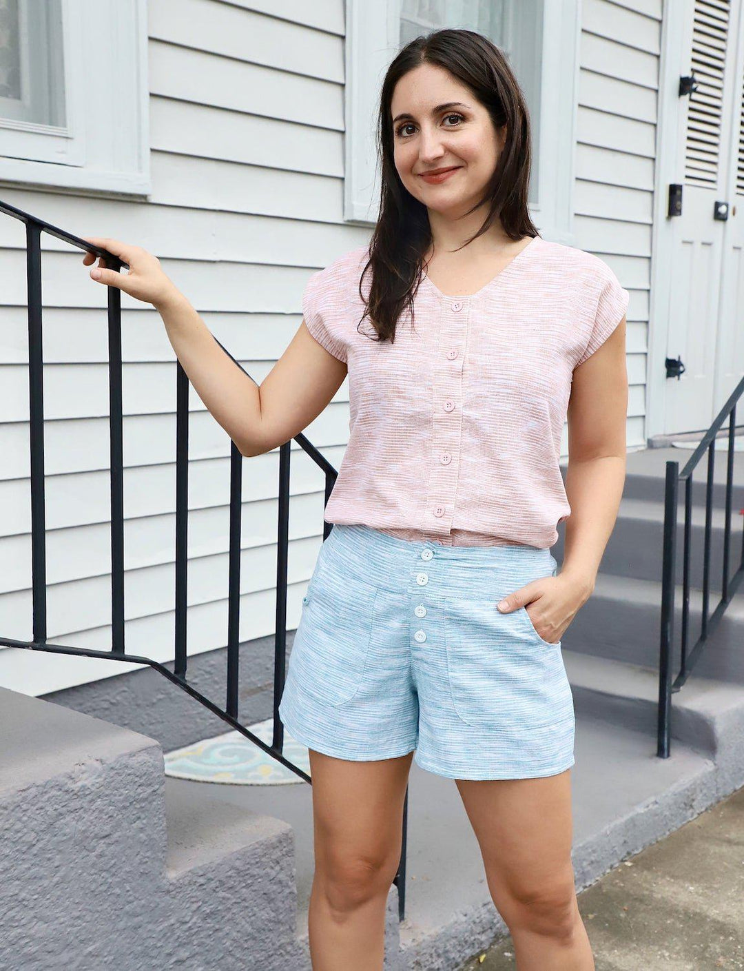 Serene Blue Organic Cotton Shorts - Passion Lilie