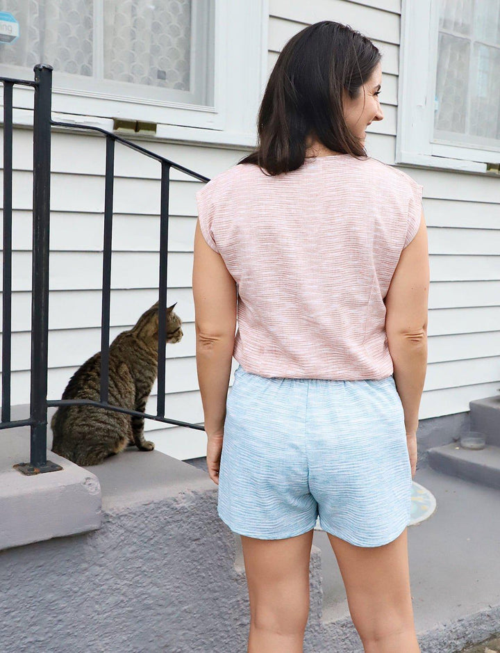 Serene Blue Organic Cotton Shorts - Passion Lilie