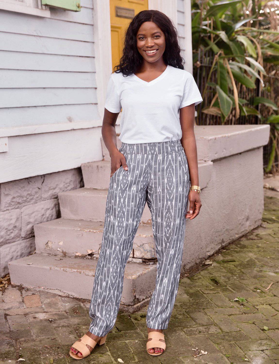 Slate Grey Pinstriped Fair Trade Cotton Pants– Passion Lilie